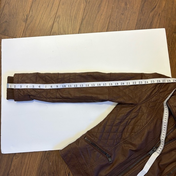 Garage Rebels Quilted Brown Faux Leather Jacket – Women’s size medium - Picture 5 of 9